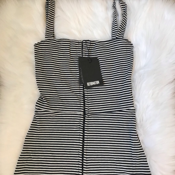 NWT reformation nellies dress Cannes stripe xs - Picture 4 of 7